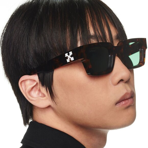 Off-White VIRGIL Sunglasses – Havana Frame Green Lenses | Model OERI126 6055 - Picture 11 of 11